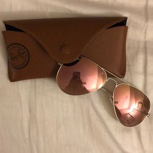 Ray-Ban Aviator Flash Lenses with Leather Case